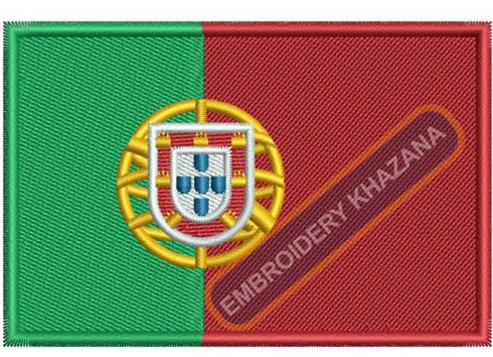 portugal flag embroidery design